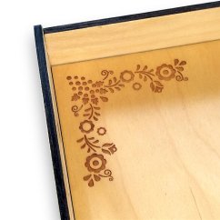 Servírovací podnos se slováckým ornamentem - přírodní