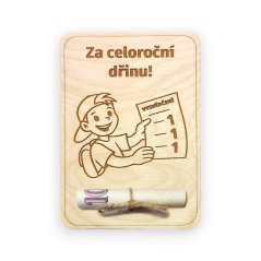 Dřevěné přání na peníze – Vysvědčení