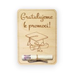 Dřevěné přání na peníze – Promoce