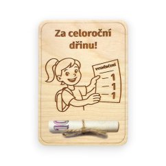 Dřevěné přání na peníze – Vysvědčení