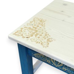 Štokrle se slováckým ornamentem – modré