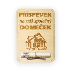 Dřevěné přání na peníze – Domeček