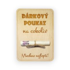 Dřevěné přání na peníze – Cokoliv