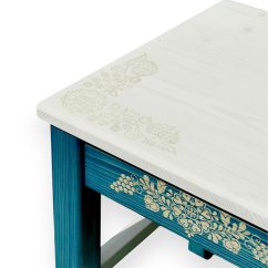 Štokrle se slováckým ornamentem – modré