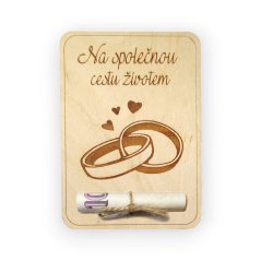Dřevěné přání na peníze – Svatba