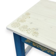 Štokrle se slováckým ornamentem – modré