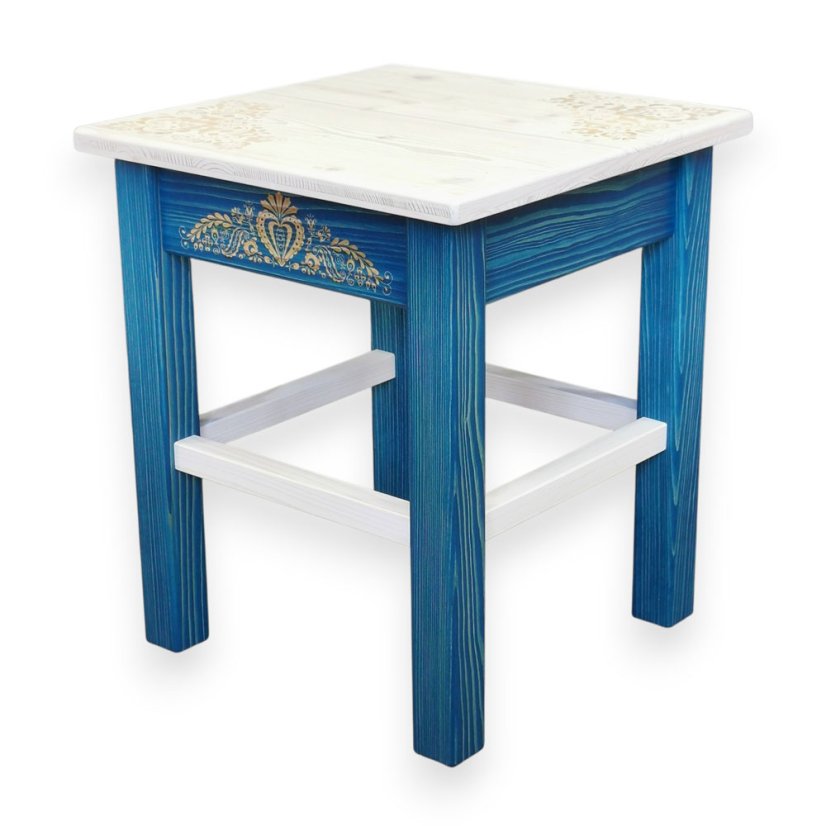 Štokrle se slováckým ornamentem – modré