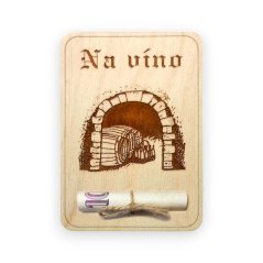 Dřevěné přání na peníze – Víno
