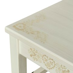 Štokrle s ornamentem srdce – bílé