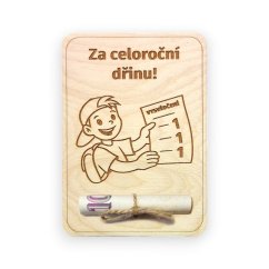 Dřevěné přání na peníze – Vysvědčení